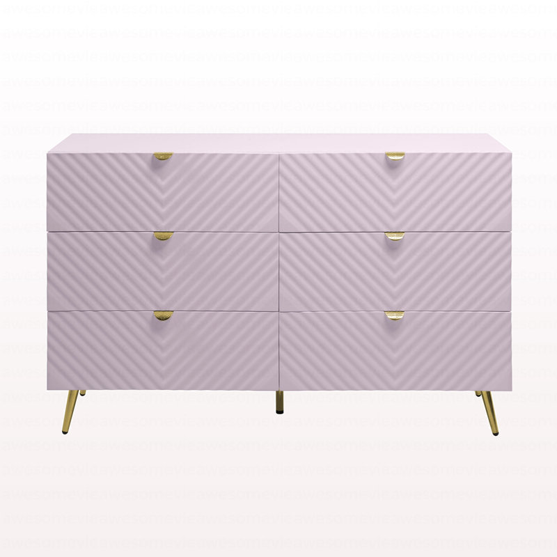 Commode rose à finition ultrabrillante