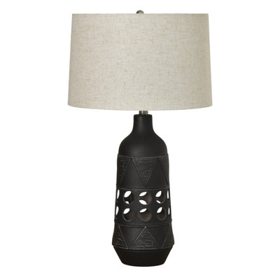 Glow - 28.5" Ceramic Table Lamp with Night Light - Set of 2 - Black Finish