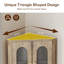 Armoire de coin haute, armoire de rangement d'angle avec 4 portes arquées, organisateurs de salle de bain autoportants