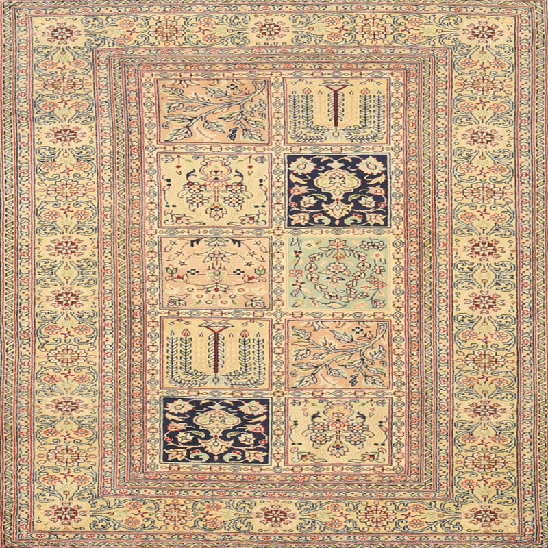 Tapis beige Southwestern, Rond 5 pi