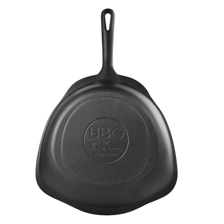 MasterPRO BBQ 3 qt. Round Cast Iron Covered Dutch Oven, Black