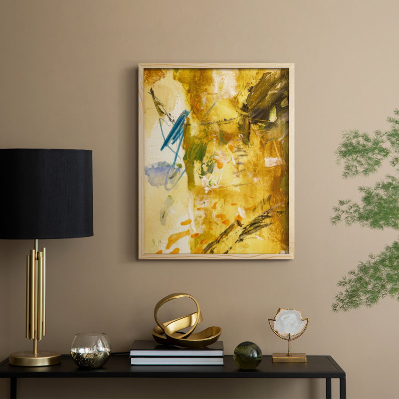 Blazing Rays I Framed Print - Solid Wood, Natural, 11" H x 9" W
