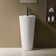 SUPERFLO 33'' Tall Ceramic Circular Pedestal Bathroom Sink with Overflow