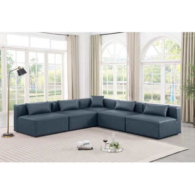 Canapé modulaire en similicuir 5 pièces Ivion