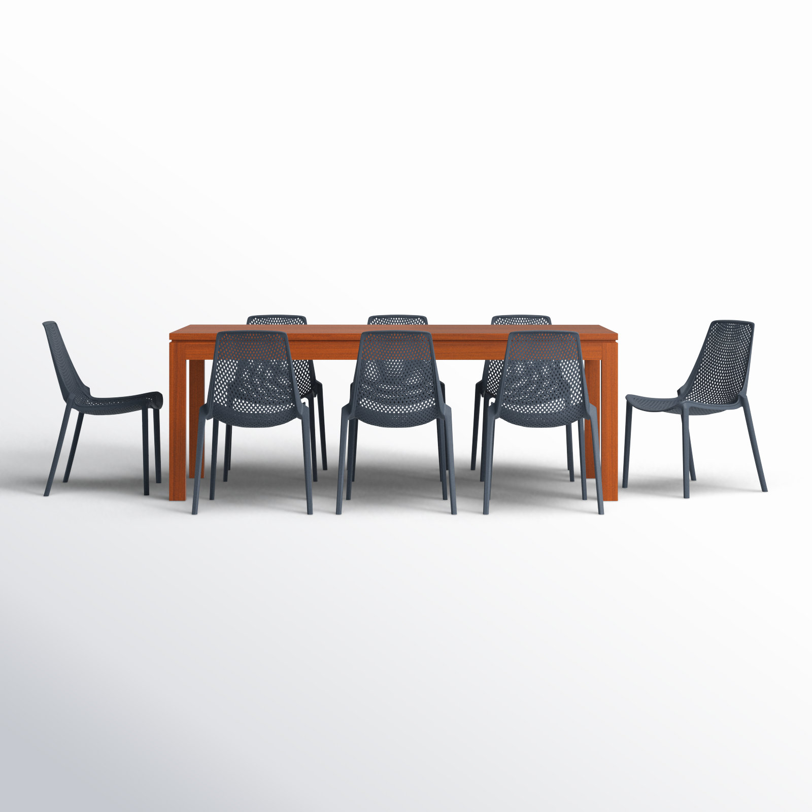 Anautica 83'' Rectangular 8 - Person Outdoor Dining Set, Gray