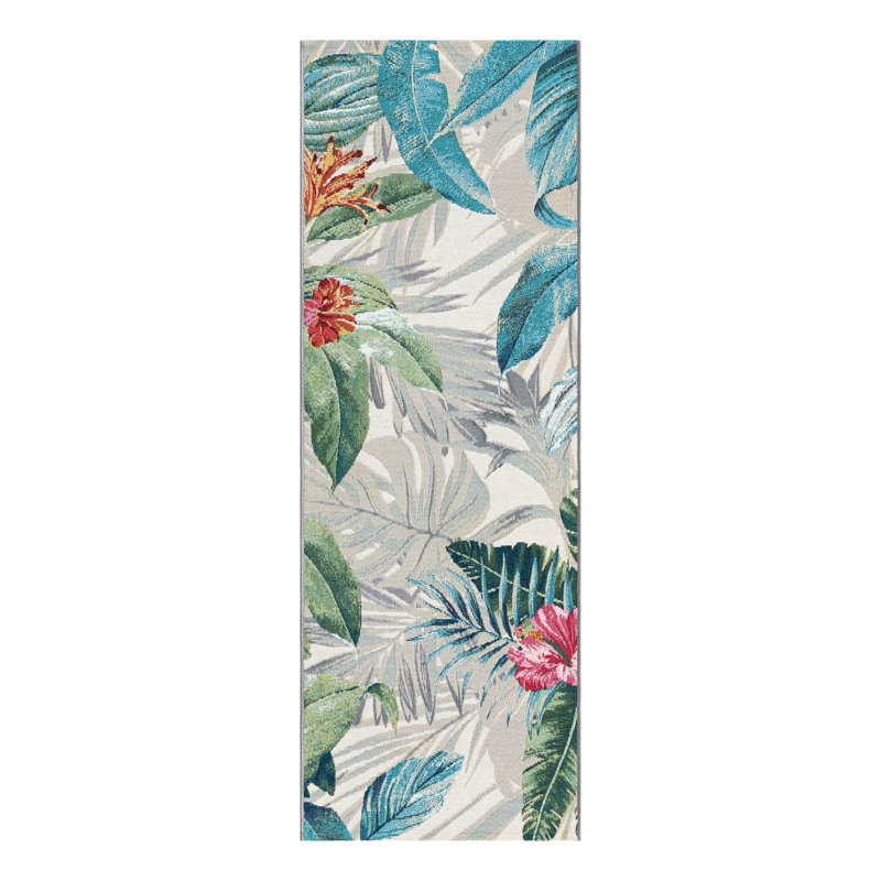 Tapis d'extérieur Anniston Multi_Unique Loom Kula, Tapis de couloir 2 pi x 6 pi