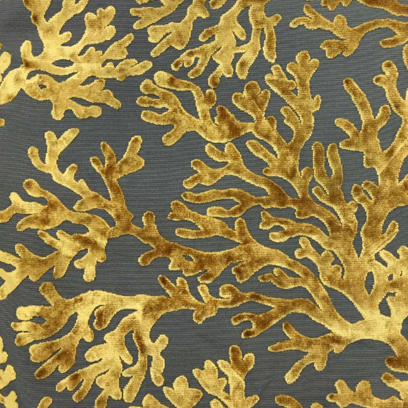 St Tropez-Scuba Burnout Velvet Fabric, Golden