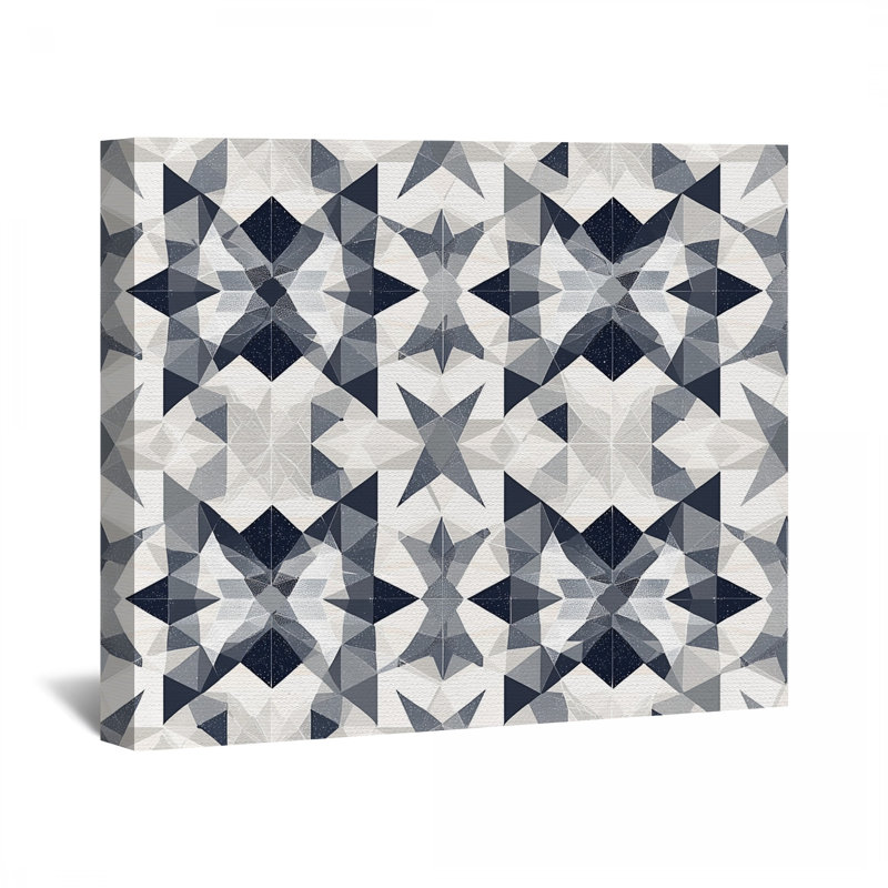 Toile à motif géométrique étoiles - Décoration murale géométrique, H 20 po x l 30 po