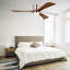 Ventilateur de plafond moderne 52 po avec lumières et télécommande, moteur à courant continu silencieux, 3 pales en bois (nickel teint + noyer)