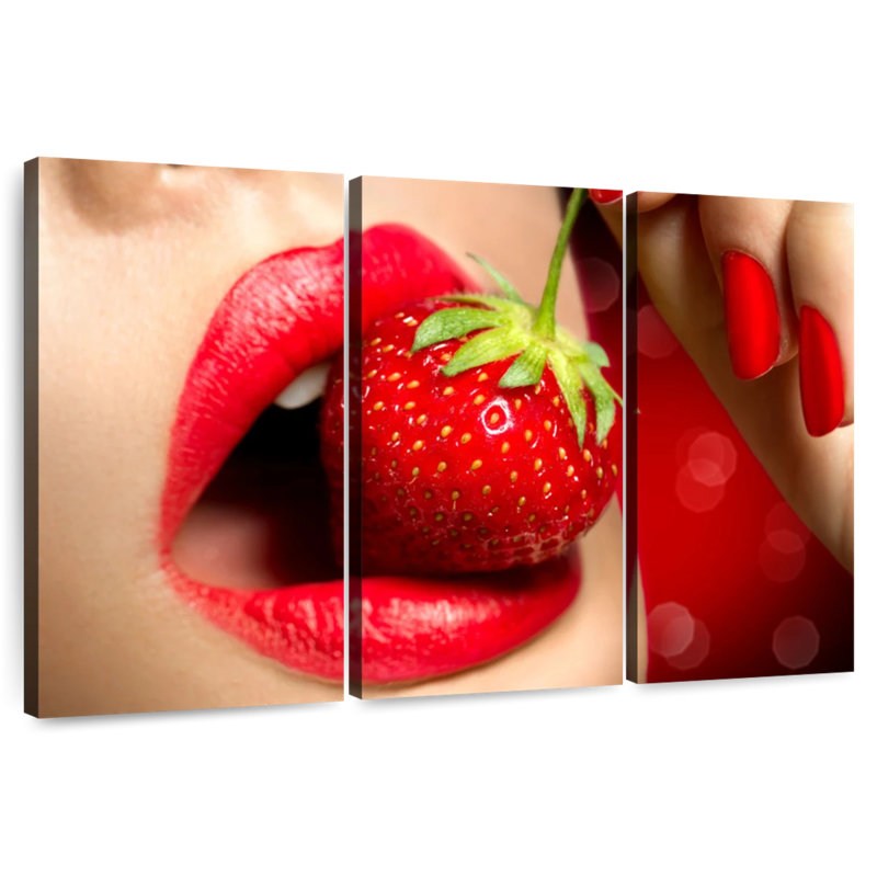 Yarlin Strawberry Lips, 42" H x 65" W