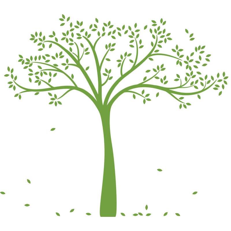 Plants & Flowers Non-Wall Damaging Wall Decal, Glowing Lime Green