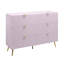 Commode 6 tiroirs BENTE, finition rose ultrabrillante