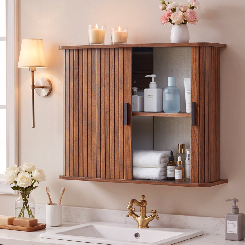 Armoire murale de salle de bain, Noyer