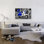 «Blue and White Italian Vespa Scooter», reproduction de photo sur toile tendue