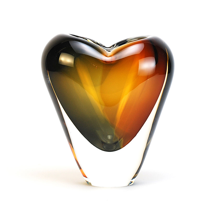Vase en cristal de Murore, Ambre / fumée