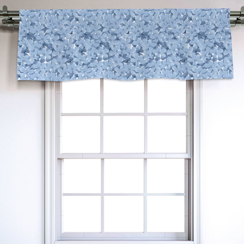 Sateen Floral Ruffled Window Valance