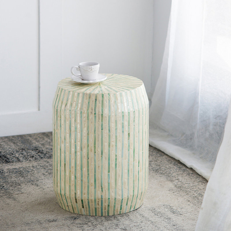 Accent Stool with Striped Pattern