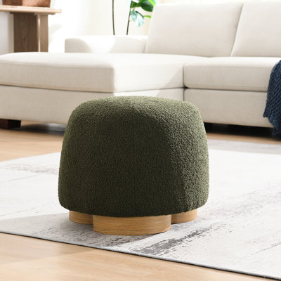 Rond rond entièrement assemblé en olive, confortable rembourré et respirant, pour le tabouret de pieds d'entrée de chambre à coucher doux, assemblé, respirant décoré,