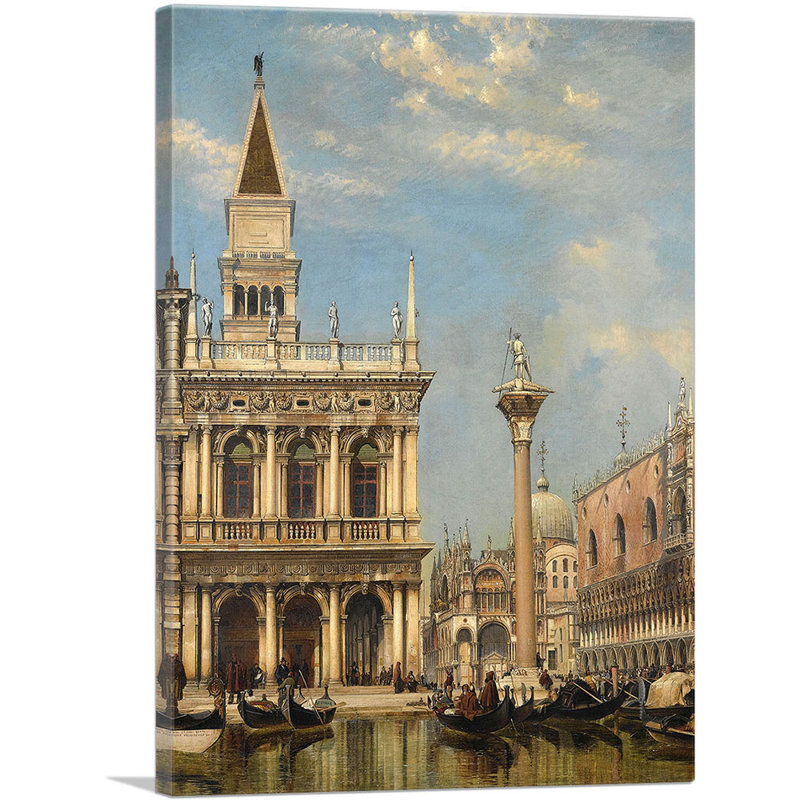 La piazzetta de Saint-Marc par EW Cook, reproduction d'art sur toile tendue, H 26 po x l 18 po x P 0,75 po