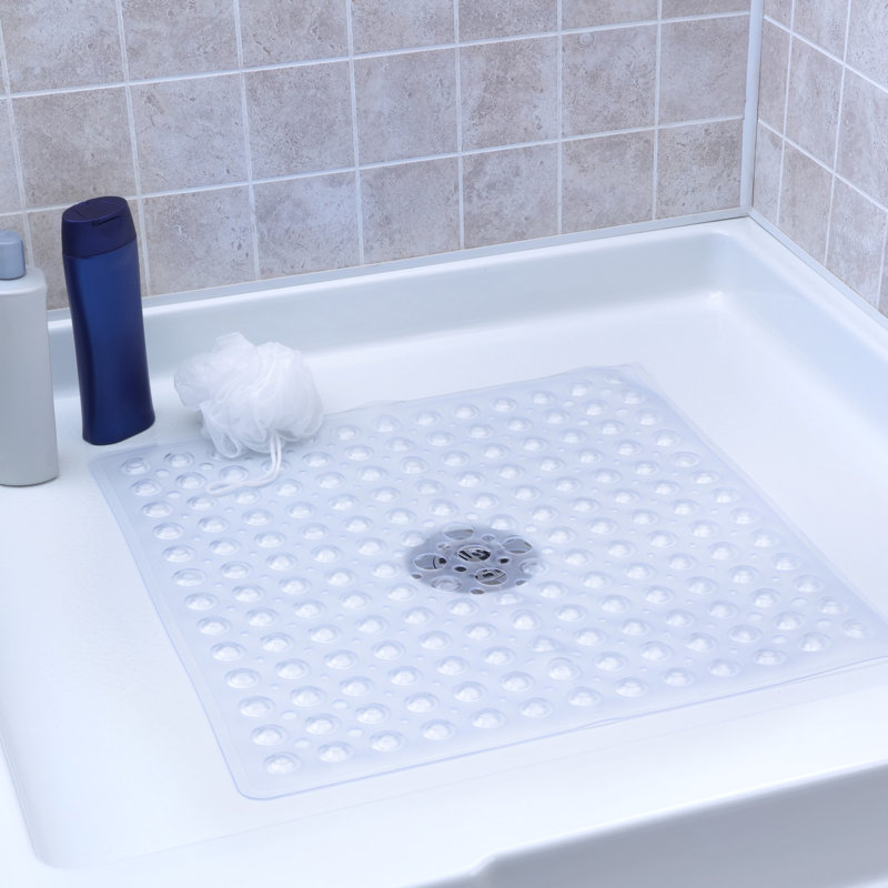 Tapis de douche antidérapant carré en plastique / vinyle Aesop, Transparent
