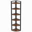 70.87" Tall 6-Tier  Rustic Brown Corner Bookshelf Storage Shelf For Living Room & Office