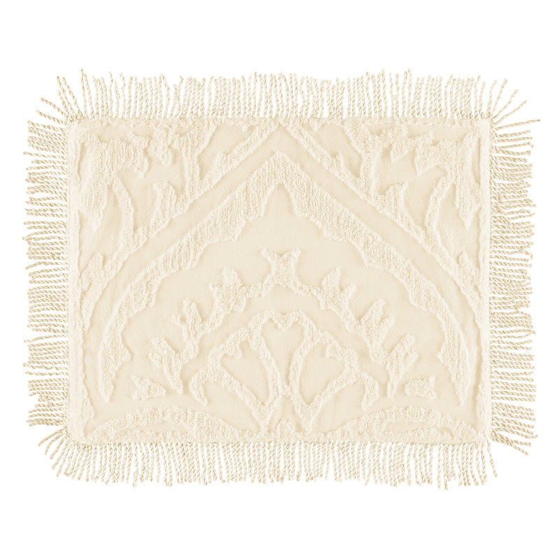 Ivory Cotton Textured Chenille Standard Pillow Sham