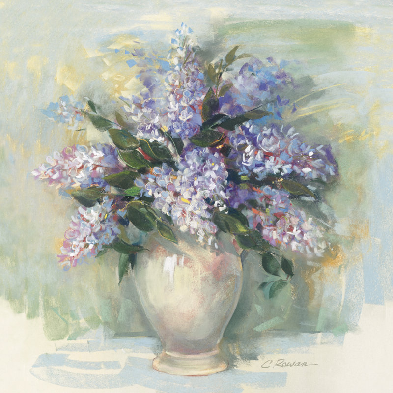 «Lilacs for Kathy» par Carol Rowan - reproduction d'art sur toile tendue, H 36 po x l 36 po