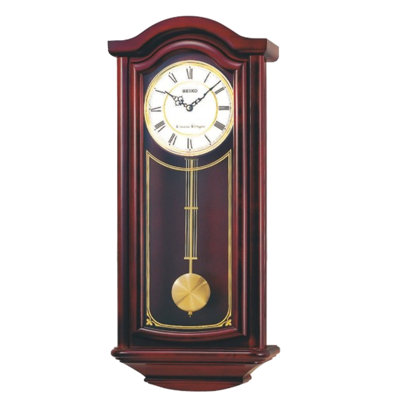 QXH118BLH Pendulum Wall Clock, MAHOGANY FINISH