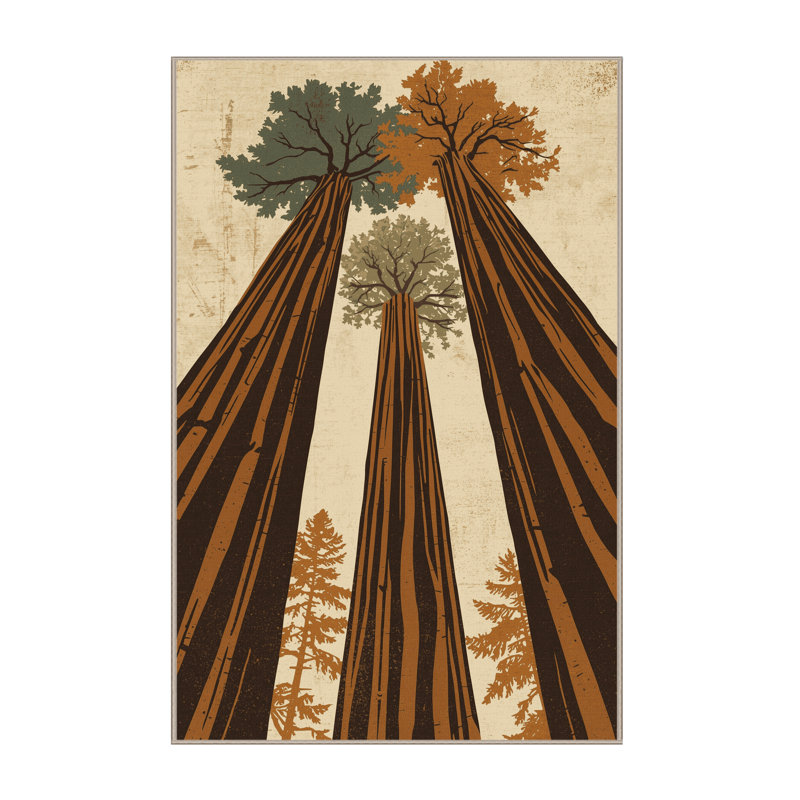 Tapis noir rustique lavable à la machine Ortencia Redwood Country, 4 x 2