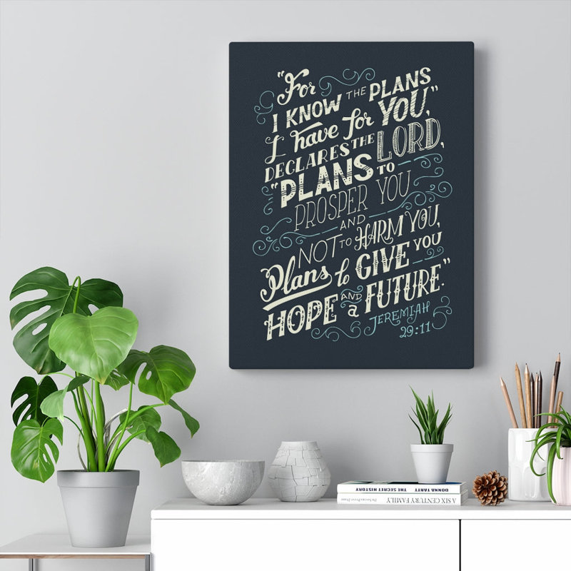 Declares The Lord Jeremiah 29:11 - Wrapped Canvas Print, 36cm H x 28cm W