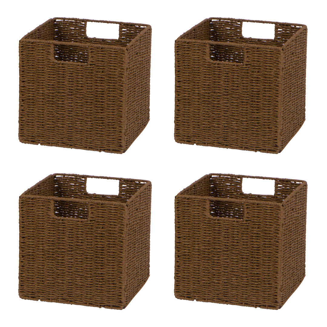Ebern Designs Rattan Decorative Basket (Set of 4) Ebern Designs