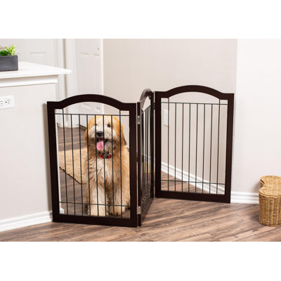 Barrière pour chien avec dessus en arche BirdRock Home - 3 panneaux - 32 po de hauteur - Espresso