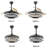 Brynnly 42" Retractable DC Motor Ceiling Fan with LED Lights, Remote 3-Color 6-Speed-947024745