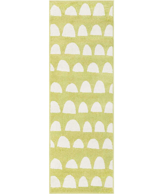  Hillow Whimsy Kids Rug, Green, Runner 2' x 6'1"