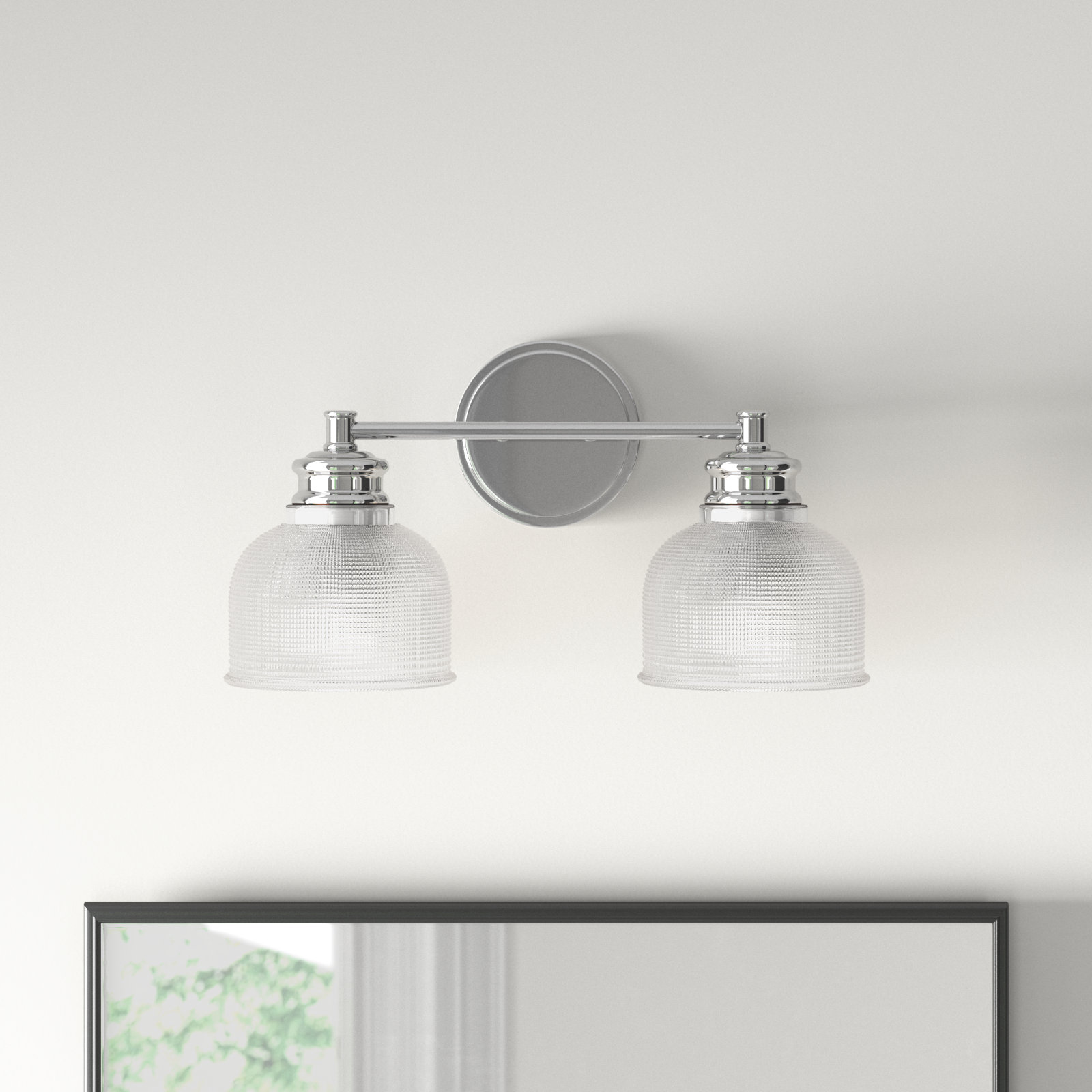 Besima 2 Light Ribbed Dimmable Vanity Light, Chrome