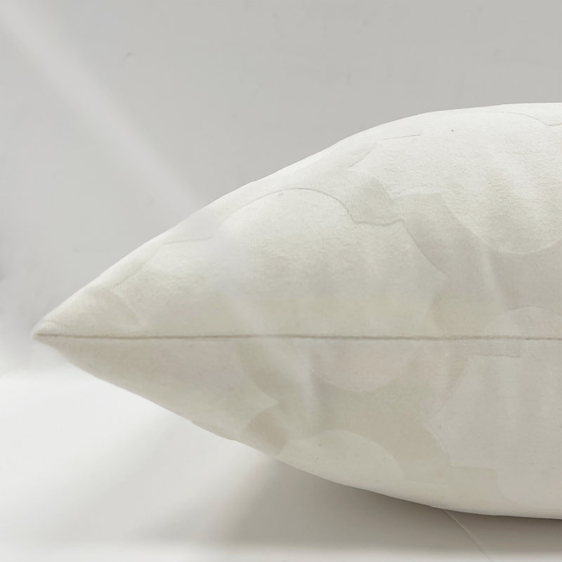 Ivory Polyester 18" Square Decorative Throw Pillow