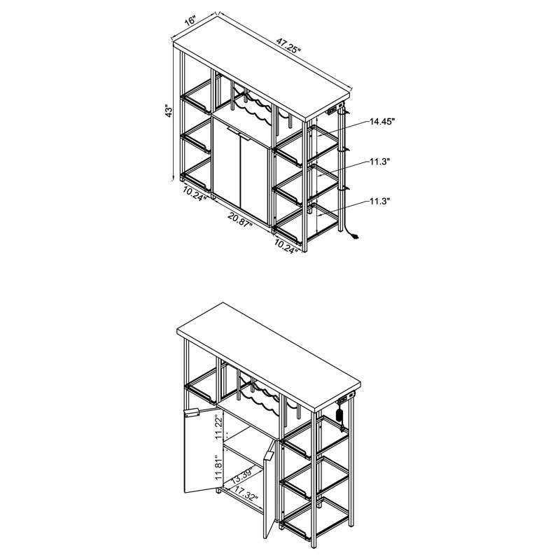Jasion 47.25'' Bar Cabinet