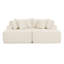 Méridienne à deux places paresseuse, canapé compressé sans assemblage requis, faite de tissu de velours, méridienne moderne et moelleuse, utilisée pour les salons et les chambres à coucher - beige-129936763