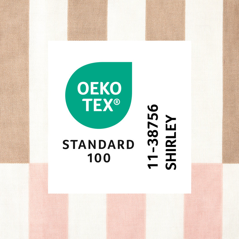 Adeline Pink Beige Yellow Cotton Stripe Shower Curtain 70" x 72"