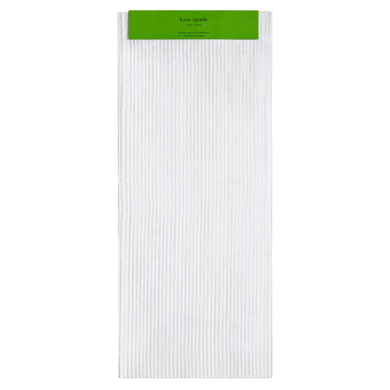 Striped Table Runnner, Silver/White