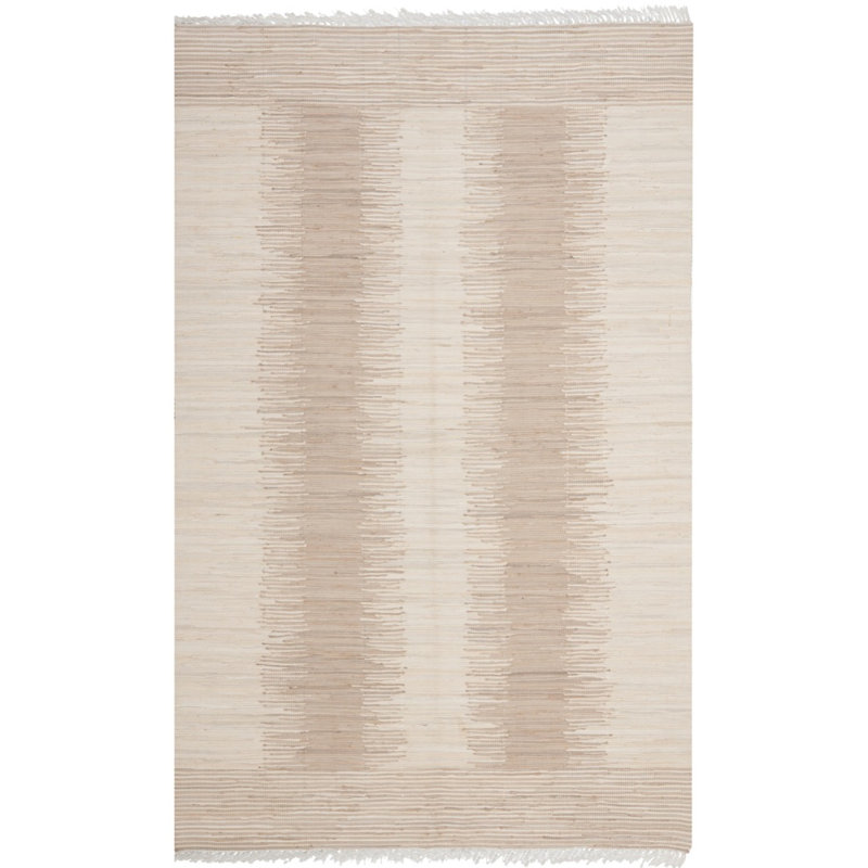 Annia Hand Woven Cotton Striped Rug, Rectangle 4' x 6'