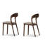 Ensemble de 2 chaises d'appoint beige et blanc + brun noisette