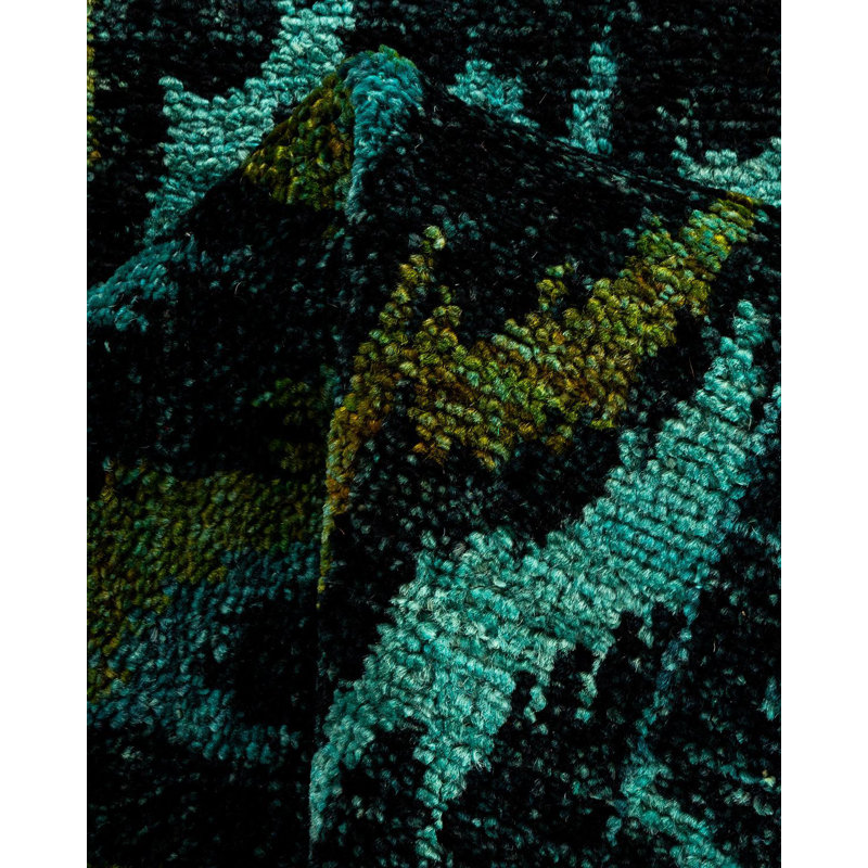 Contemporary One-of-a-Kind 2' 8" X 12' 2" Hand Knotted Area Rug