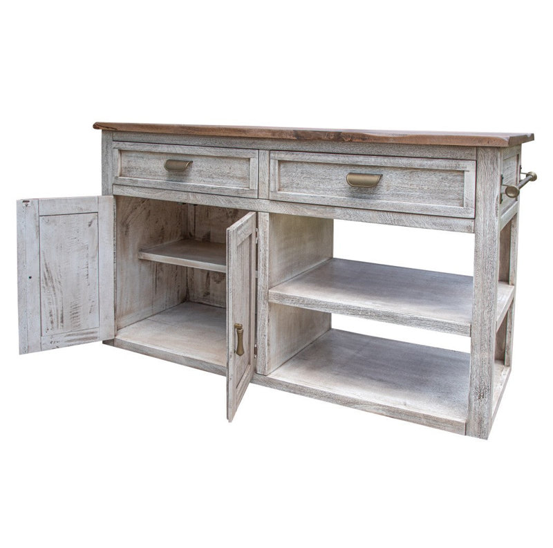 Kitchen Island with Solid Wood Top