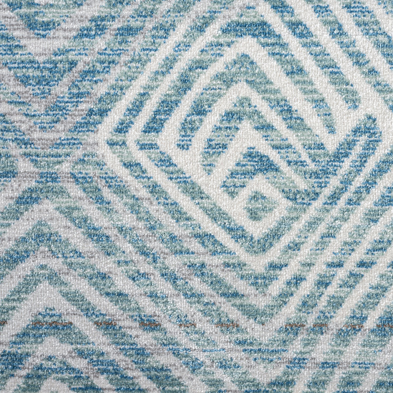 Tapis bleu Deundre, Tapis de couloir 2 pi 3 po x 7 pi 7 po