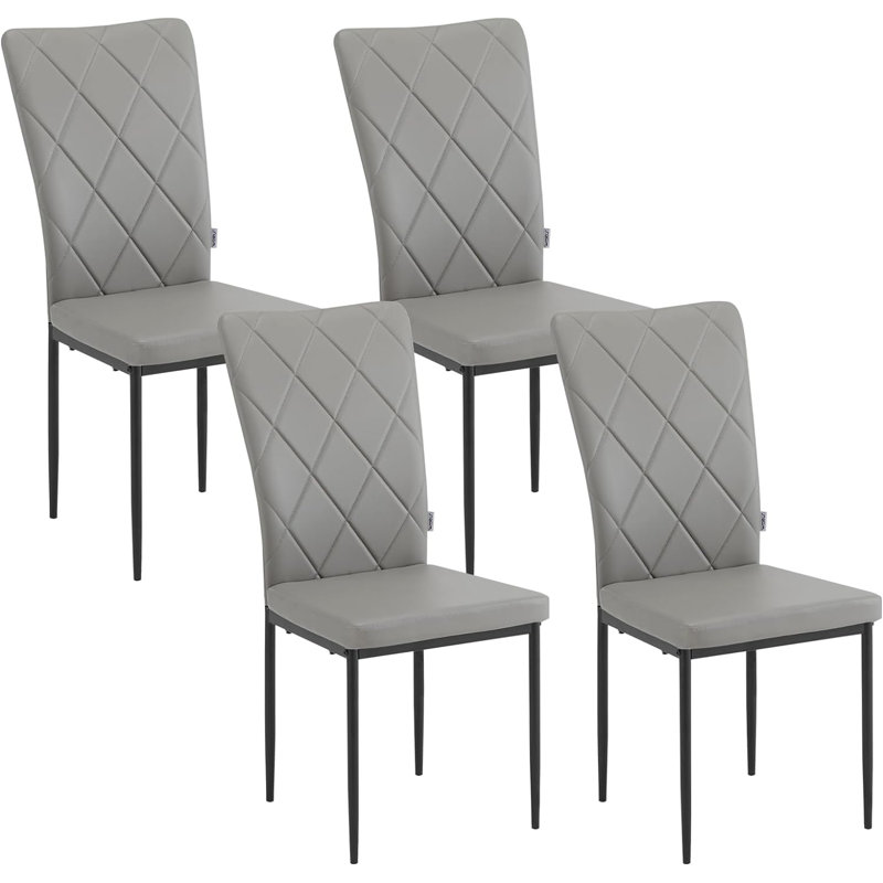46cm H Upholstered Full Back Parsons Chair, Grey