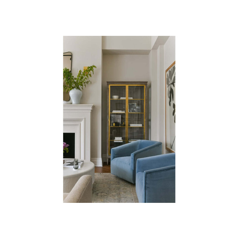 Harvey Swivel Chair, Blue Polyester