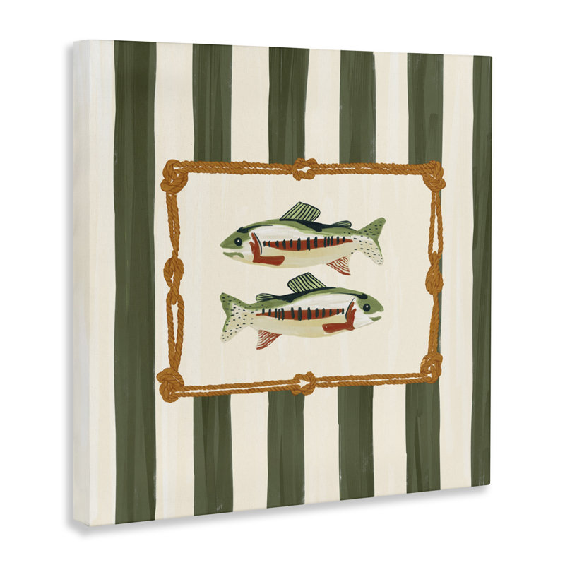 Toile maritime avec bordure en corde, design par Veronica Lara, H 17 po x l 17 po