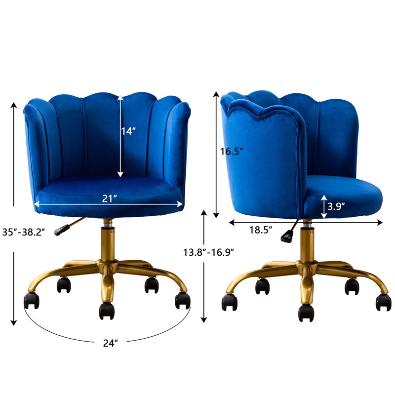 Velvet Task Chair, Blue