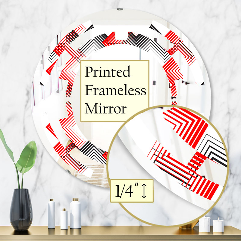 Miroir mural géométrique sans cadre, H 31,5 po x l po
